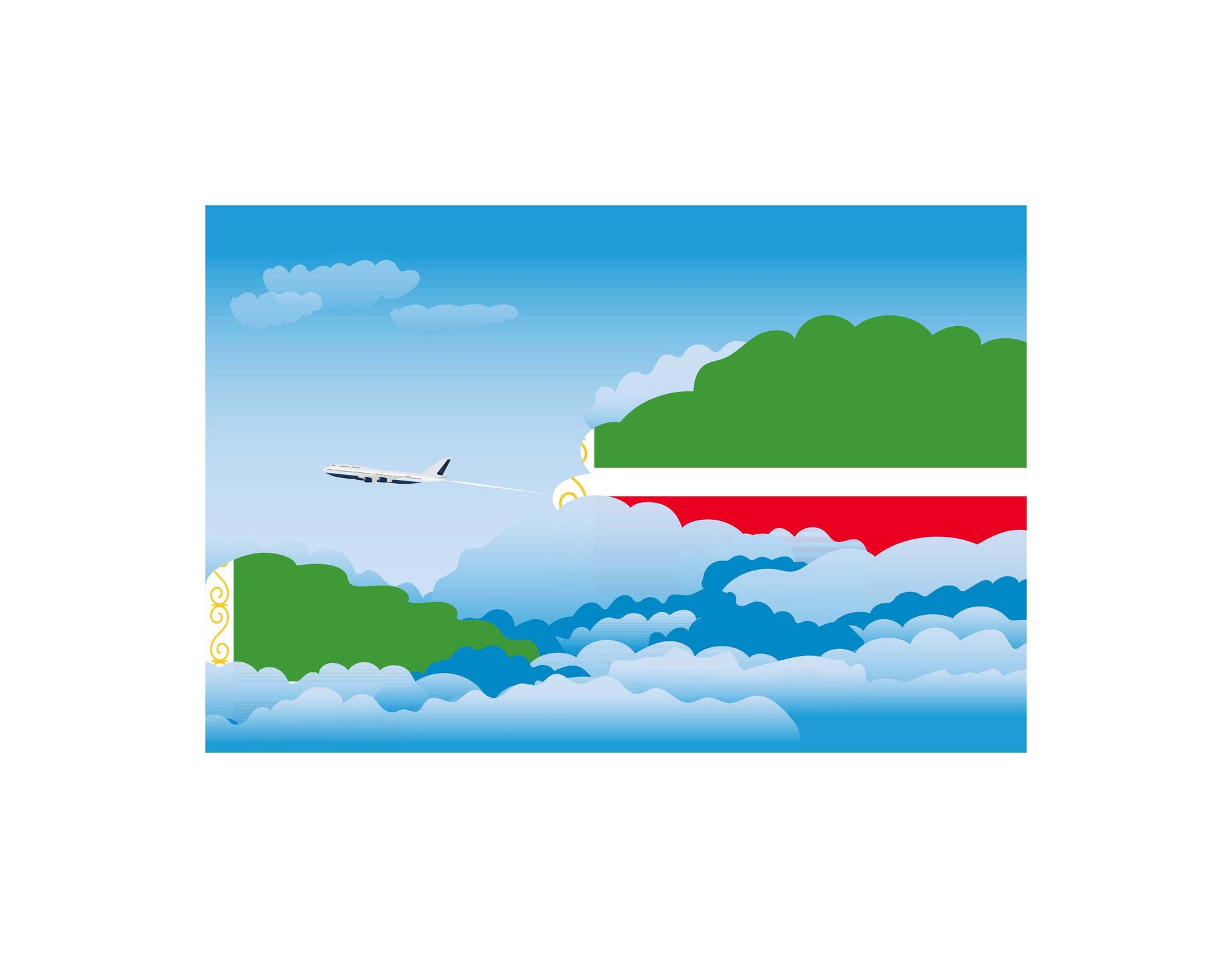 Chechen Republic Day Clouds Canvas Print Framed