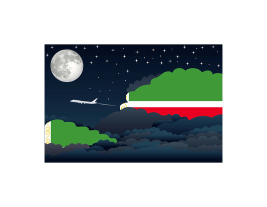 Chechen Republic Night Clouds Canvas Print Framed