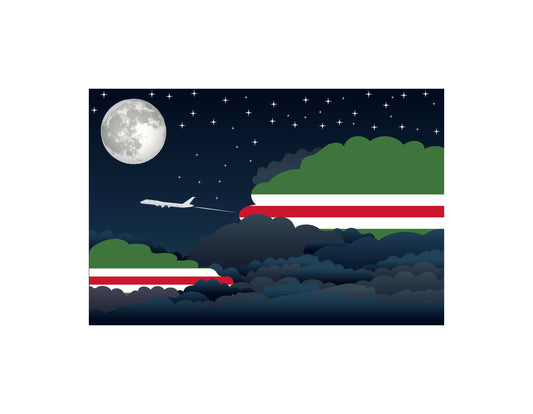 Chechen Republic of Ichkeria Night Clouds Canvas Print Framed