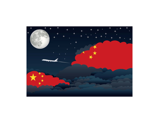 China Night Clouds Canvas Print Framed