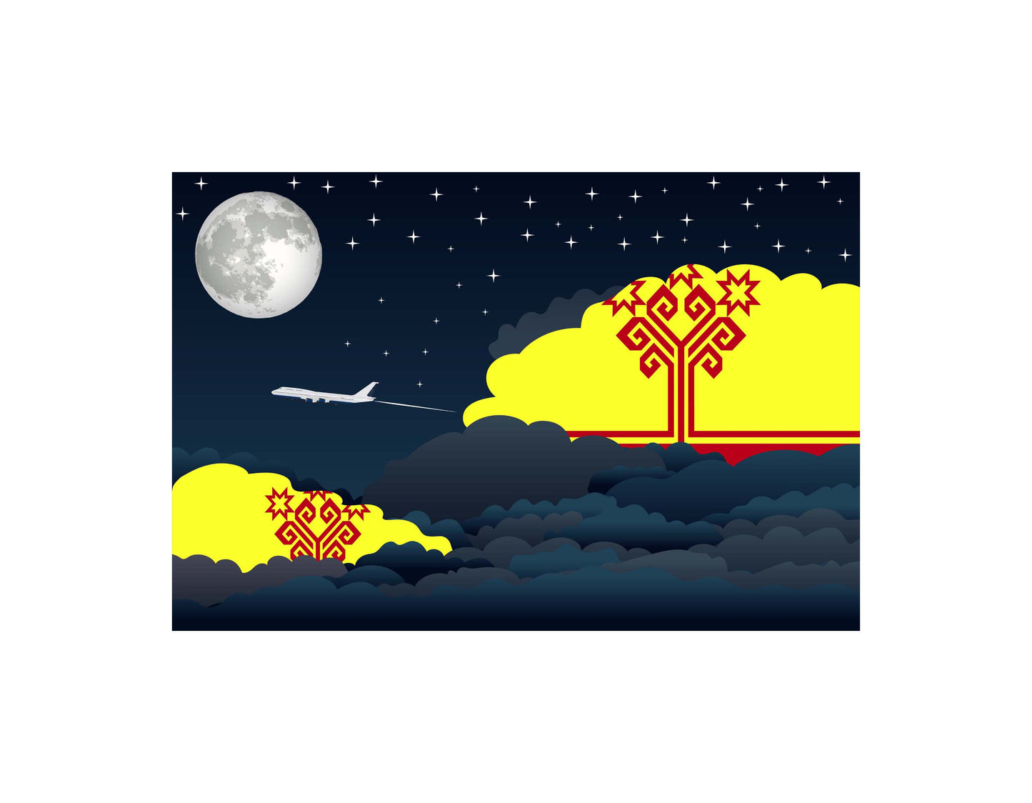 Chuvashia Night Clouds Canvas Print Framed