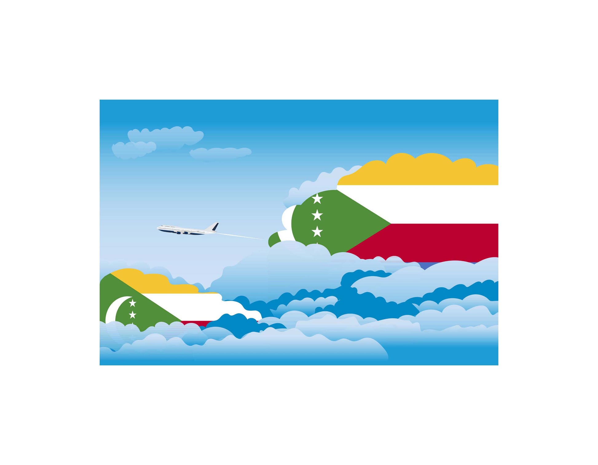 Comoros Day Clouds Canvas Print Framed