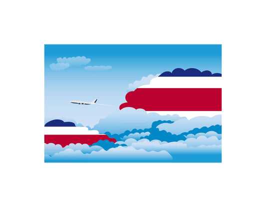 Costa Rica Day Clouds Canvas Print Framed