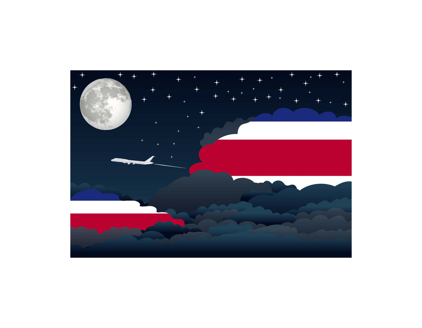 Costa Rica Night Clouds Canvas Print Framed