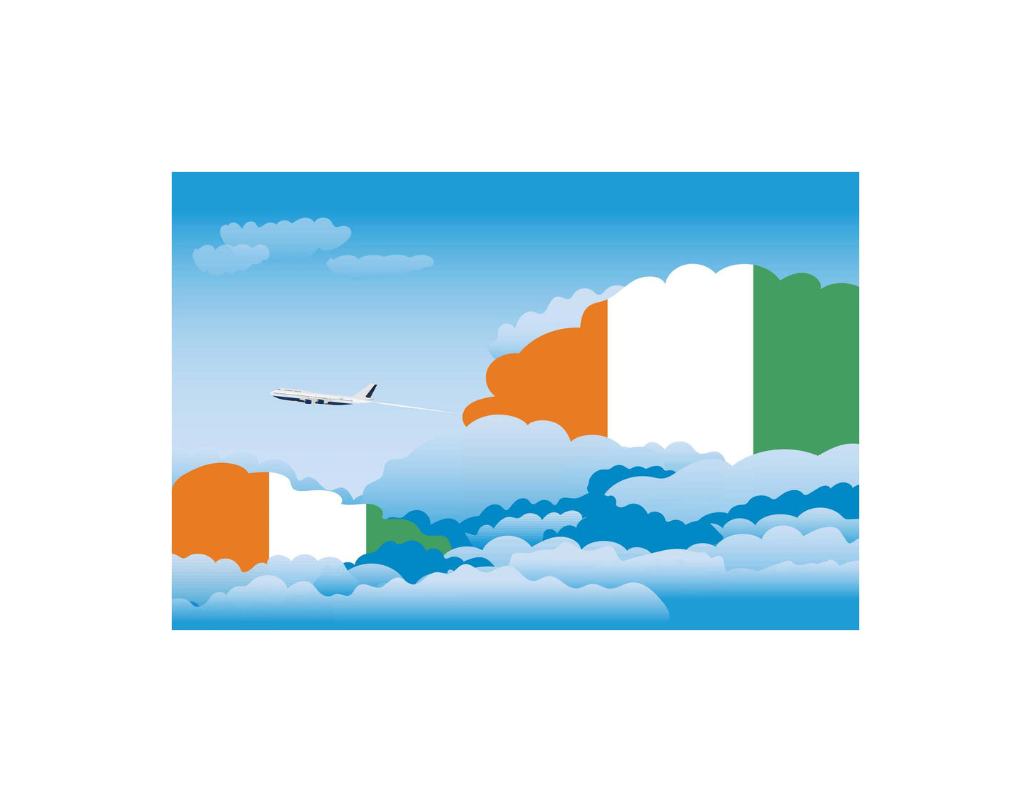 Cote D'Ivoire Day Clouds Canvas Print Framed