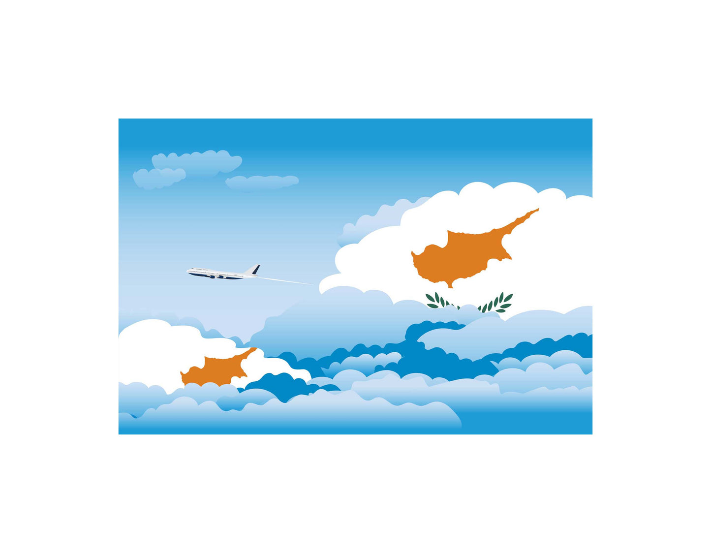 Cyprus Day Clouds Canvas Print Framed