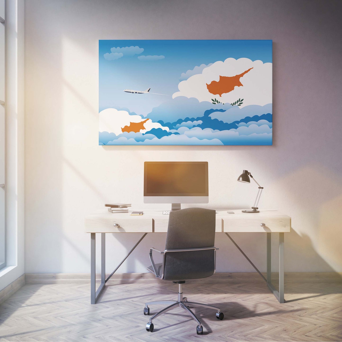 Cyprus Day Clouds Canvas Print Framed