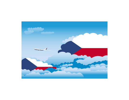 Czech Republic Day Clouds Canvas Print Framed
