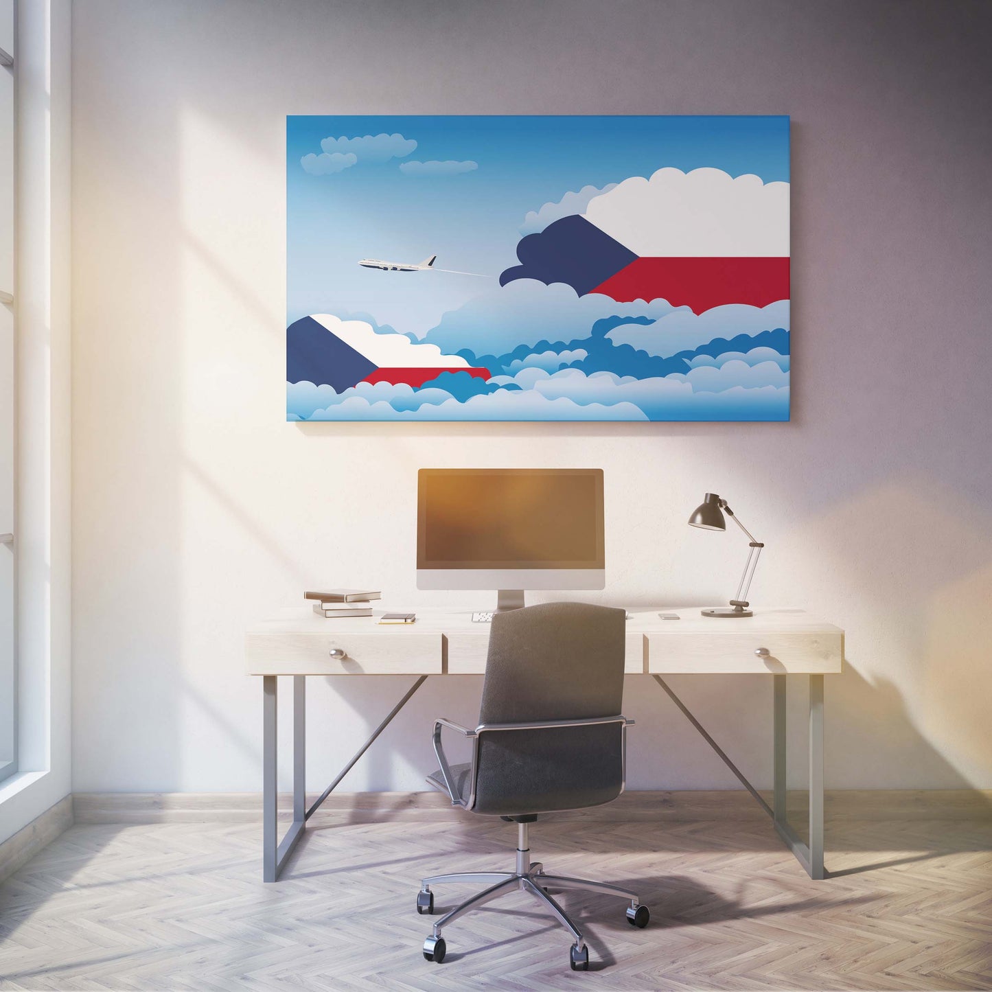 Czech Republic Day Clouds Canvas Print Framed