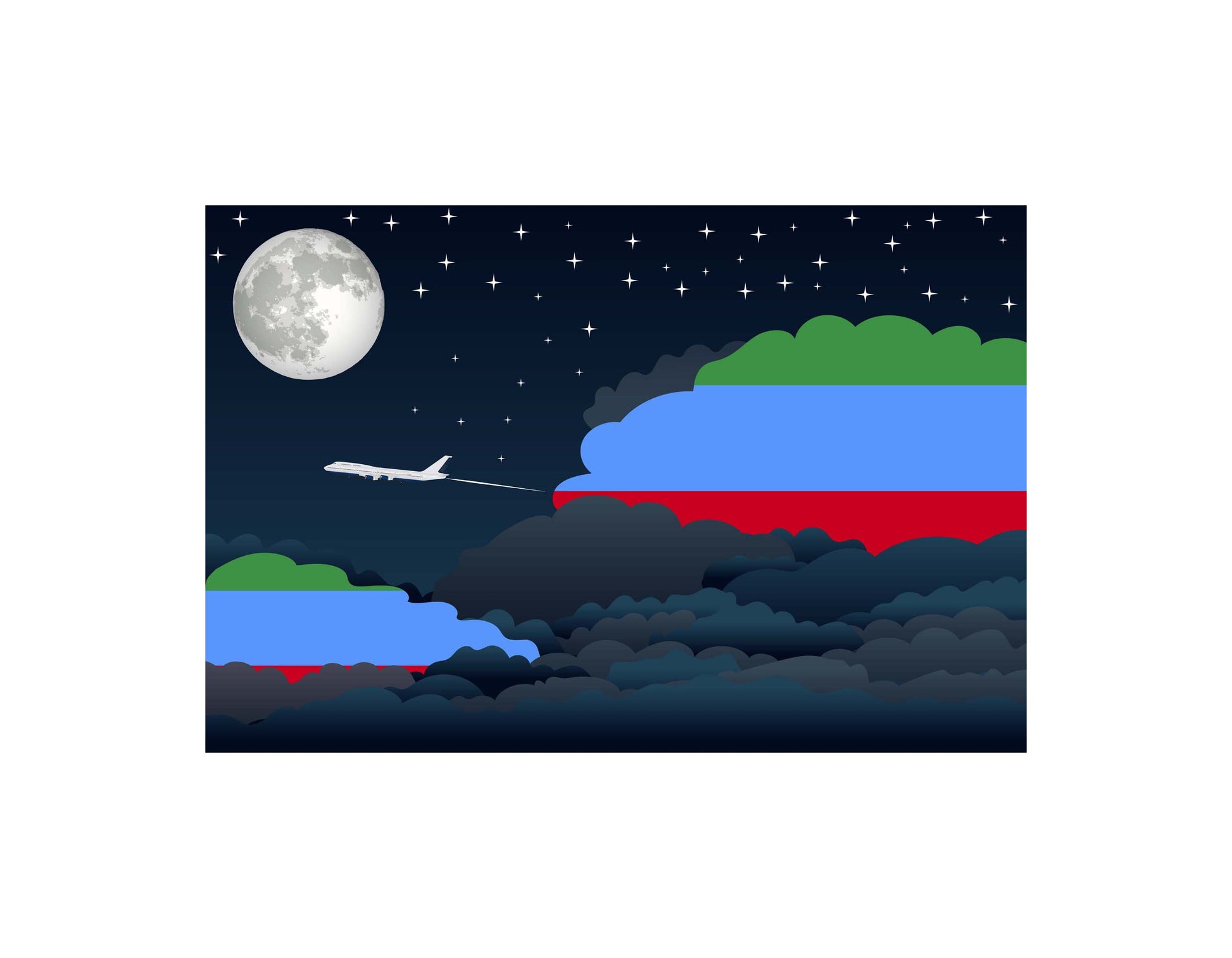 Dagestan Night Clouds Canvas Print Framed