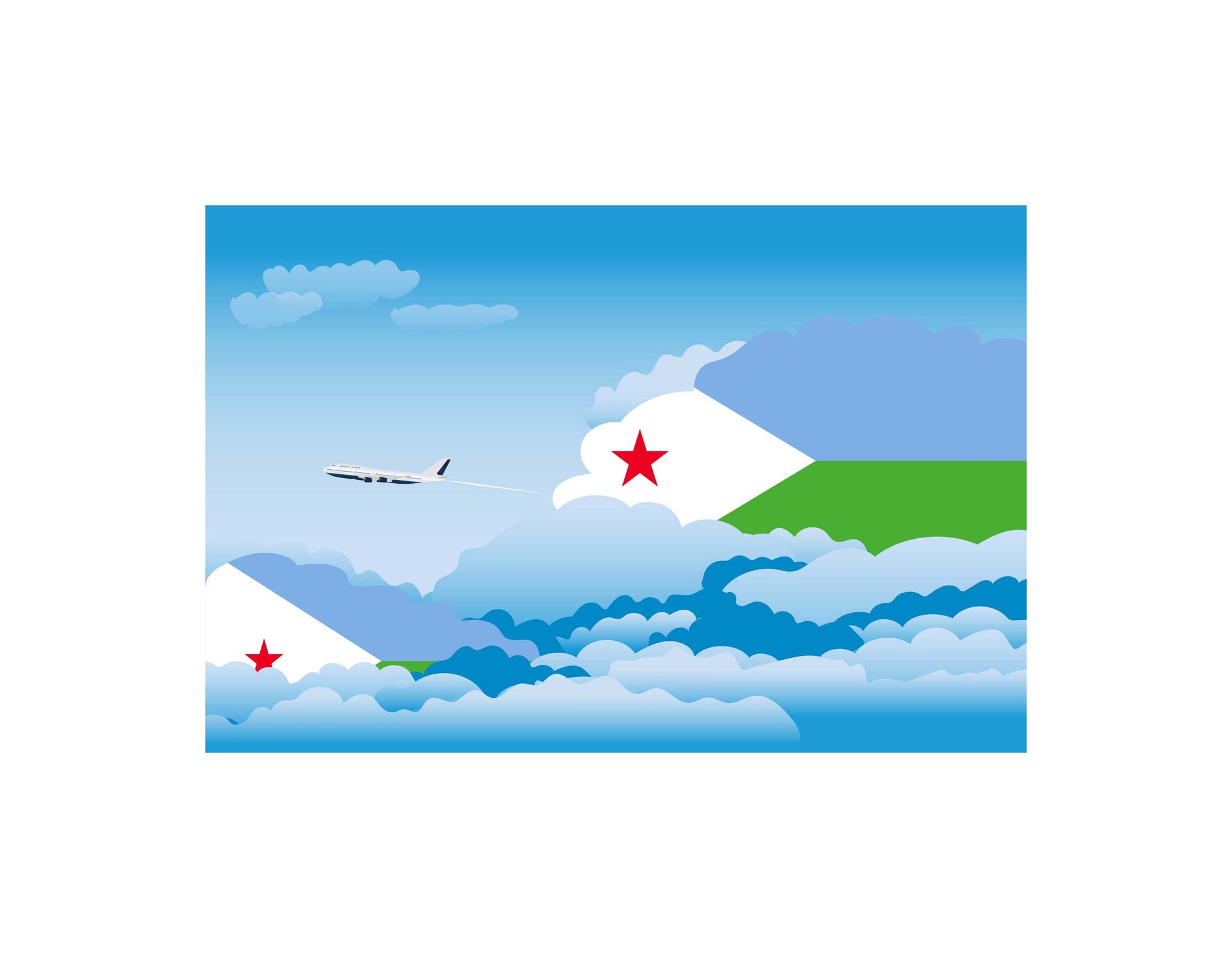 Djibouti Day Clouds Canvas Print Framed