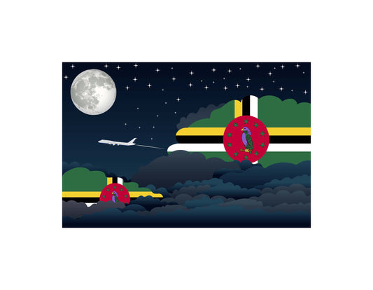 Dominica Night Clouds Canvas Print Framed