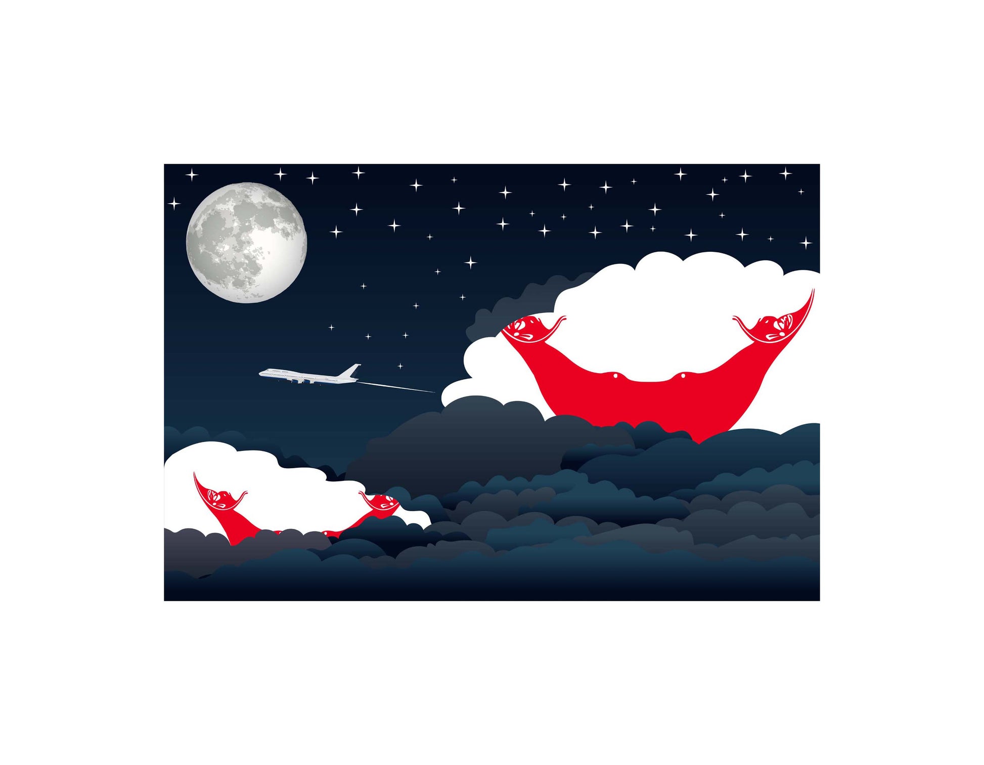 Easter Island - Rapa Nui Night Clouds Canvas Print Framed