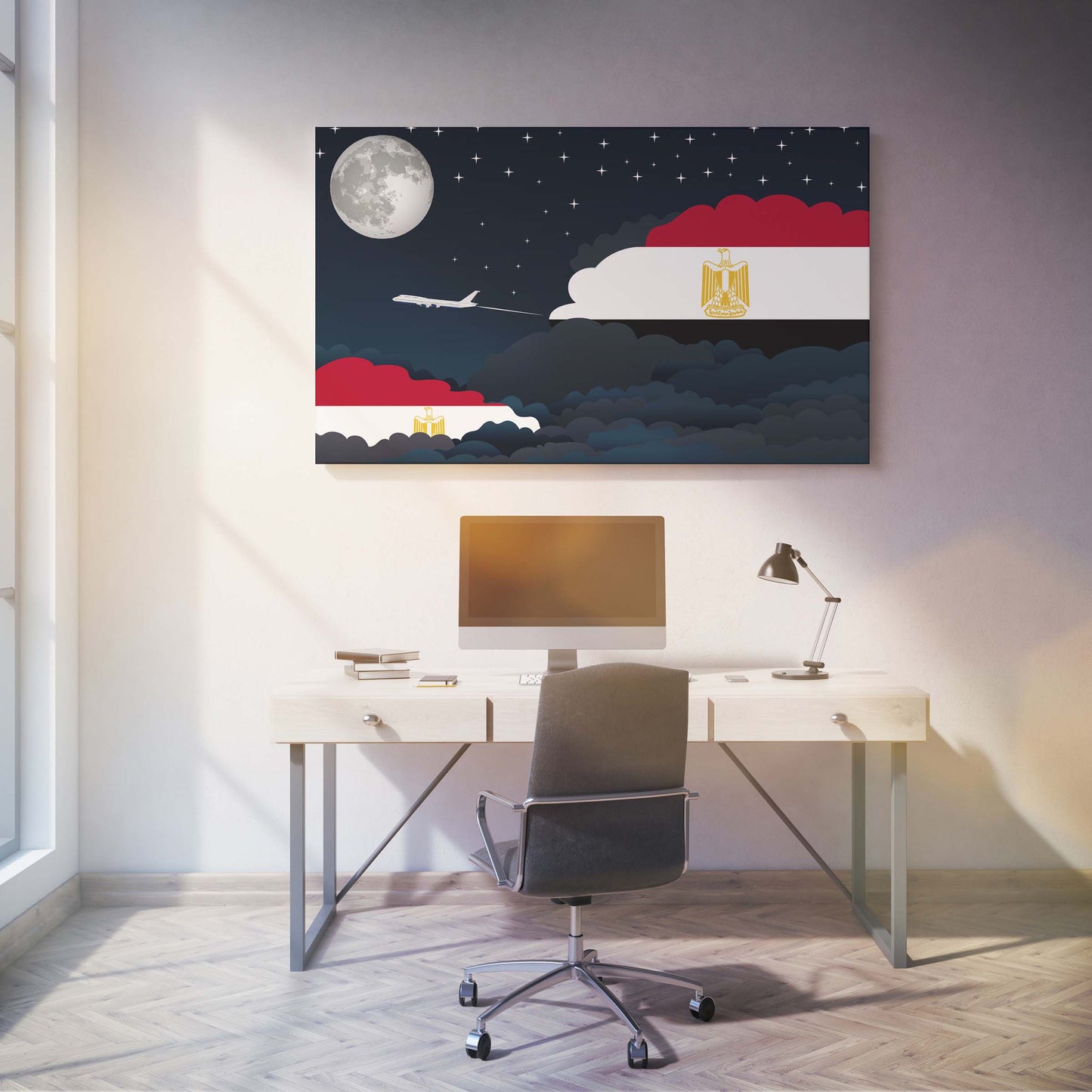 Egypt Night Clouds Canvas Print Framed