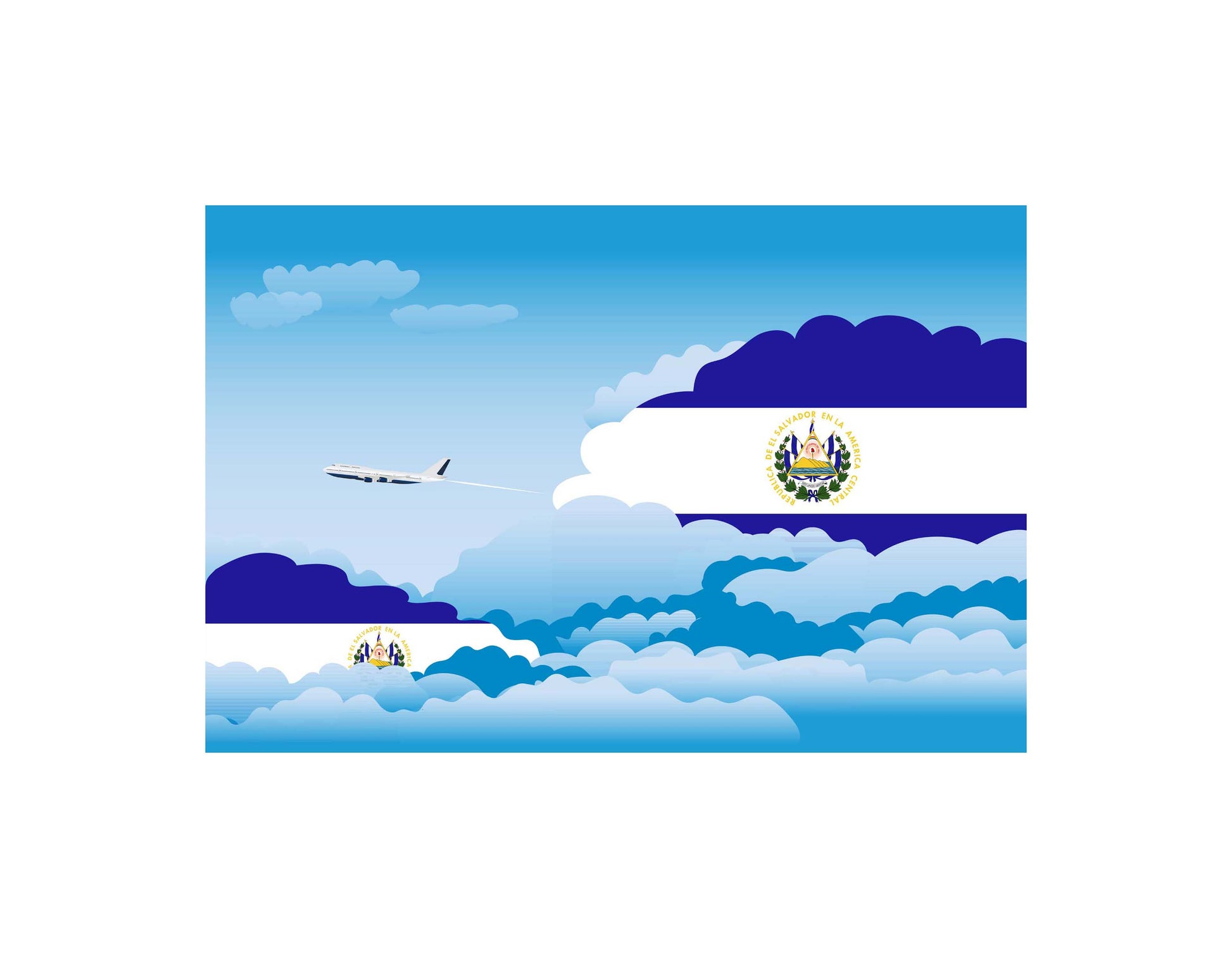 El Salvador Day Clouds Canvas Print Framed