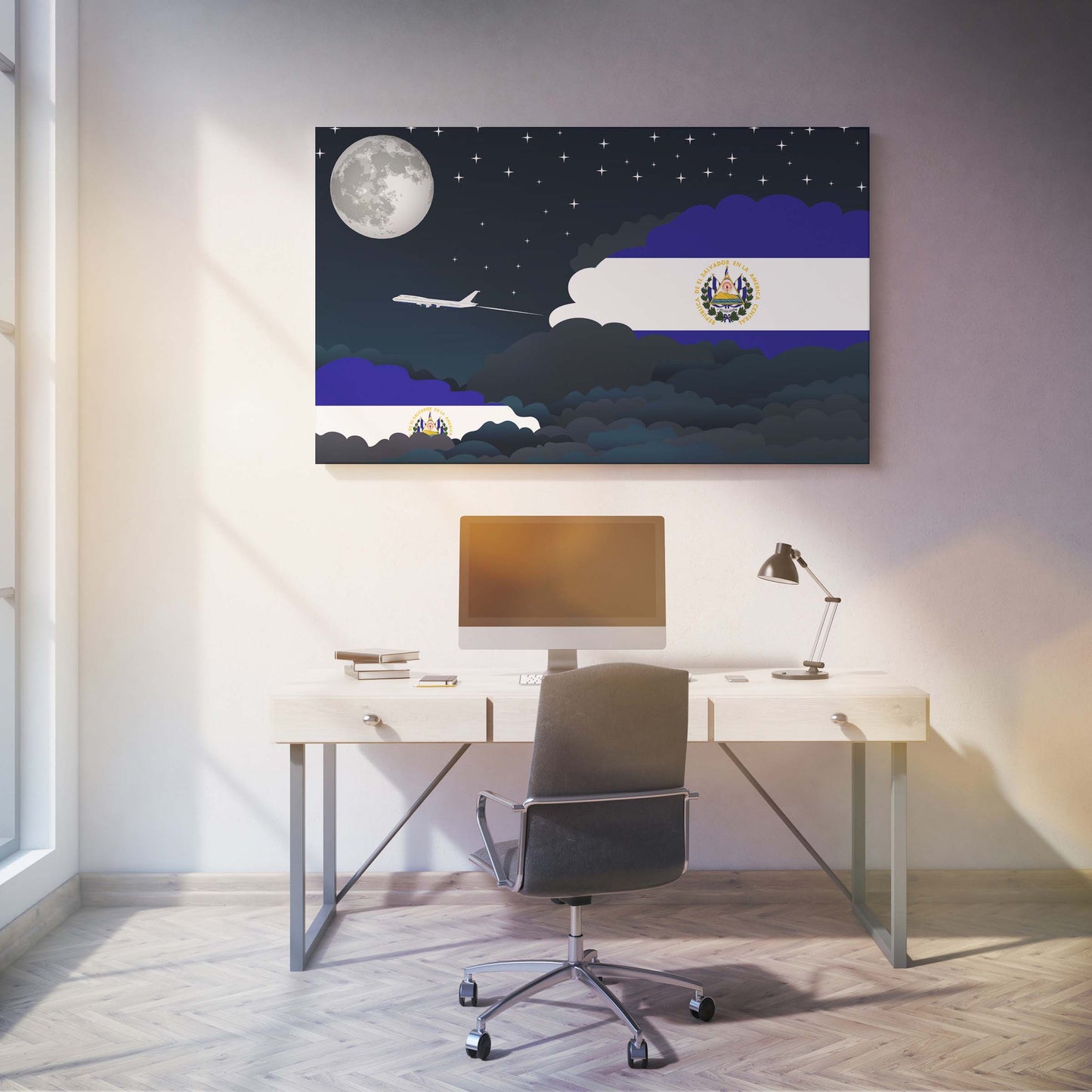 El Salvador Night Clouds Canvas Print Framed