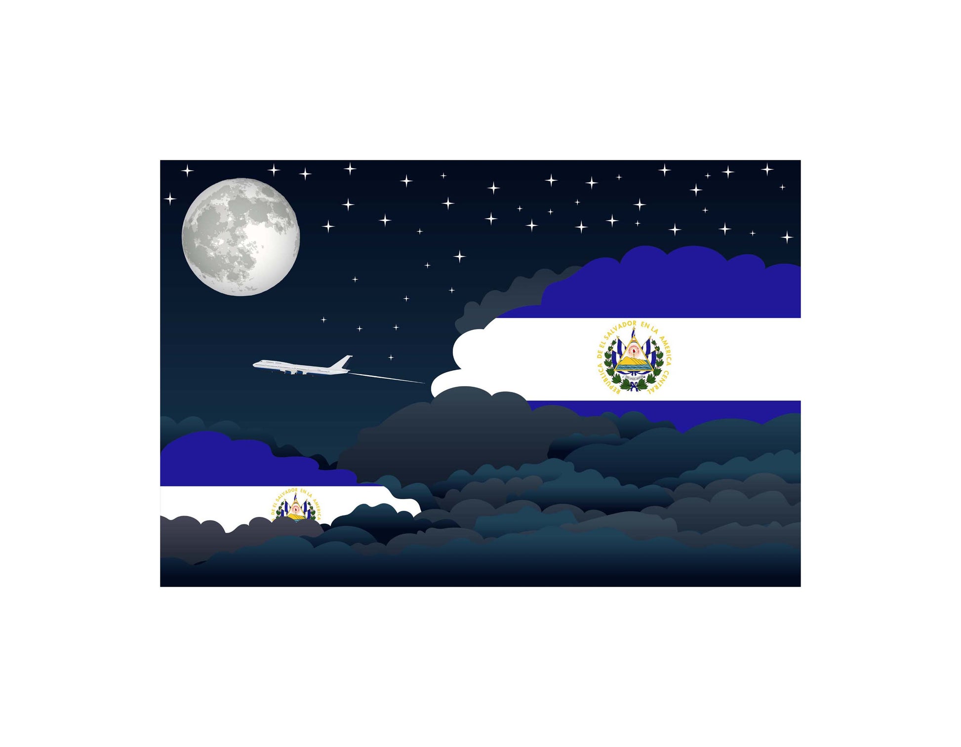 El Salvador Night Clouds Canvas Print Framed