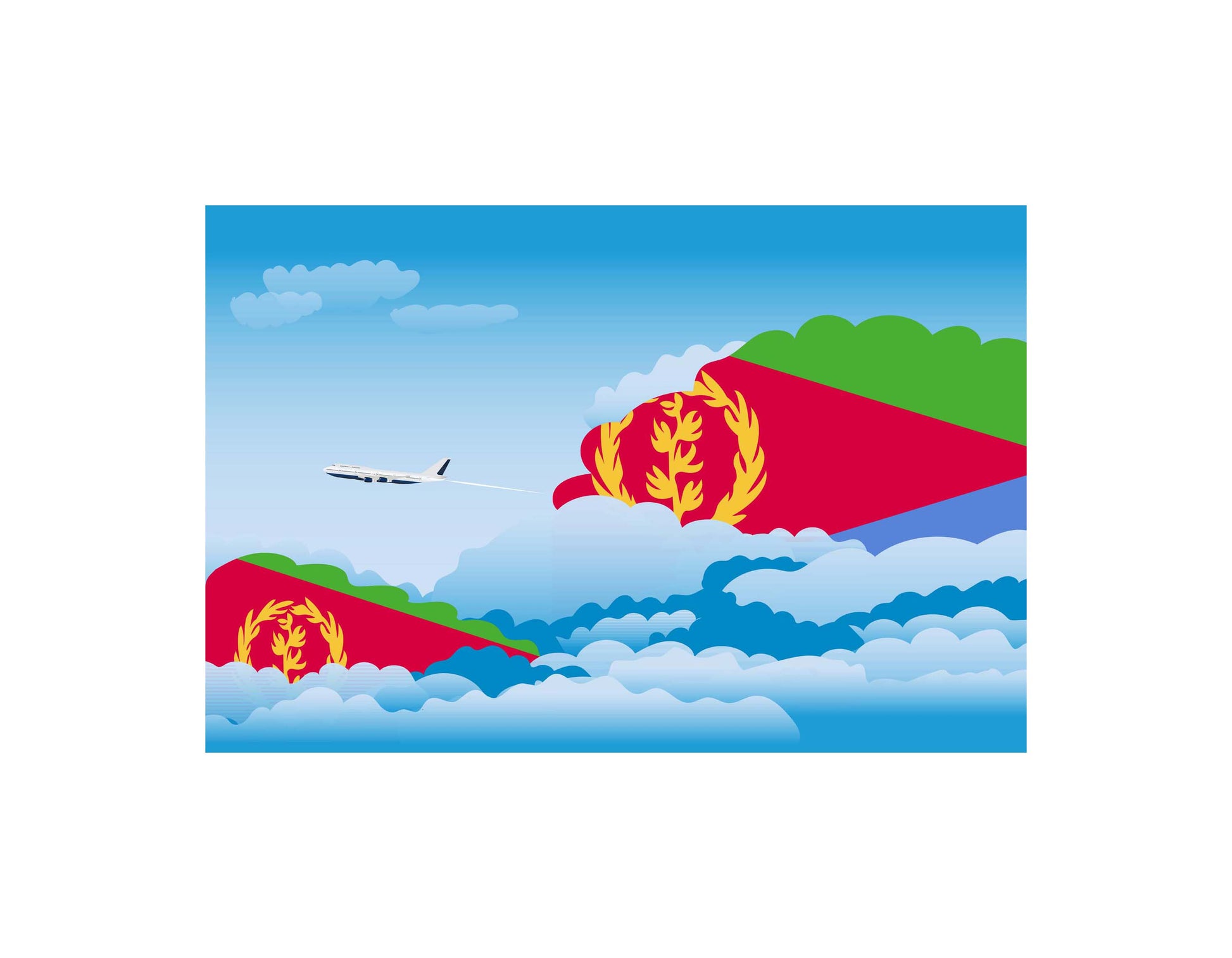 Eritrea Day Clouds Canvas Print Framed