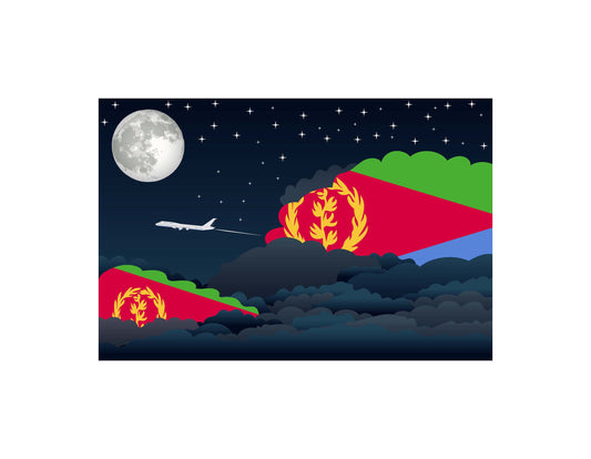 Eritrea Night Clouds Canvas Print Framed