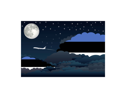 Estonia Night Clouds Canvas Print Framed