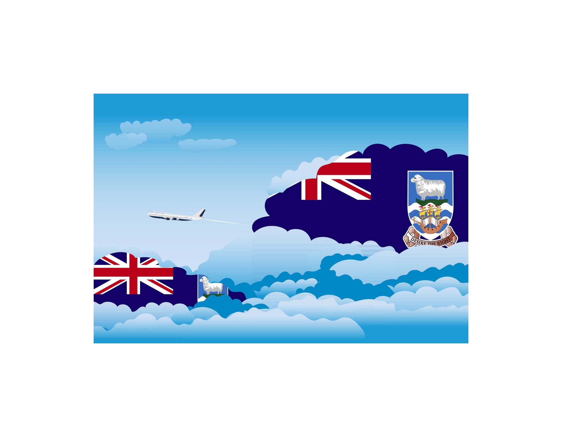 Falkland Islands Day Clouds Canvas Print Framed