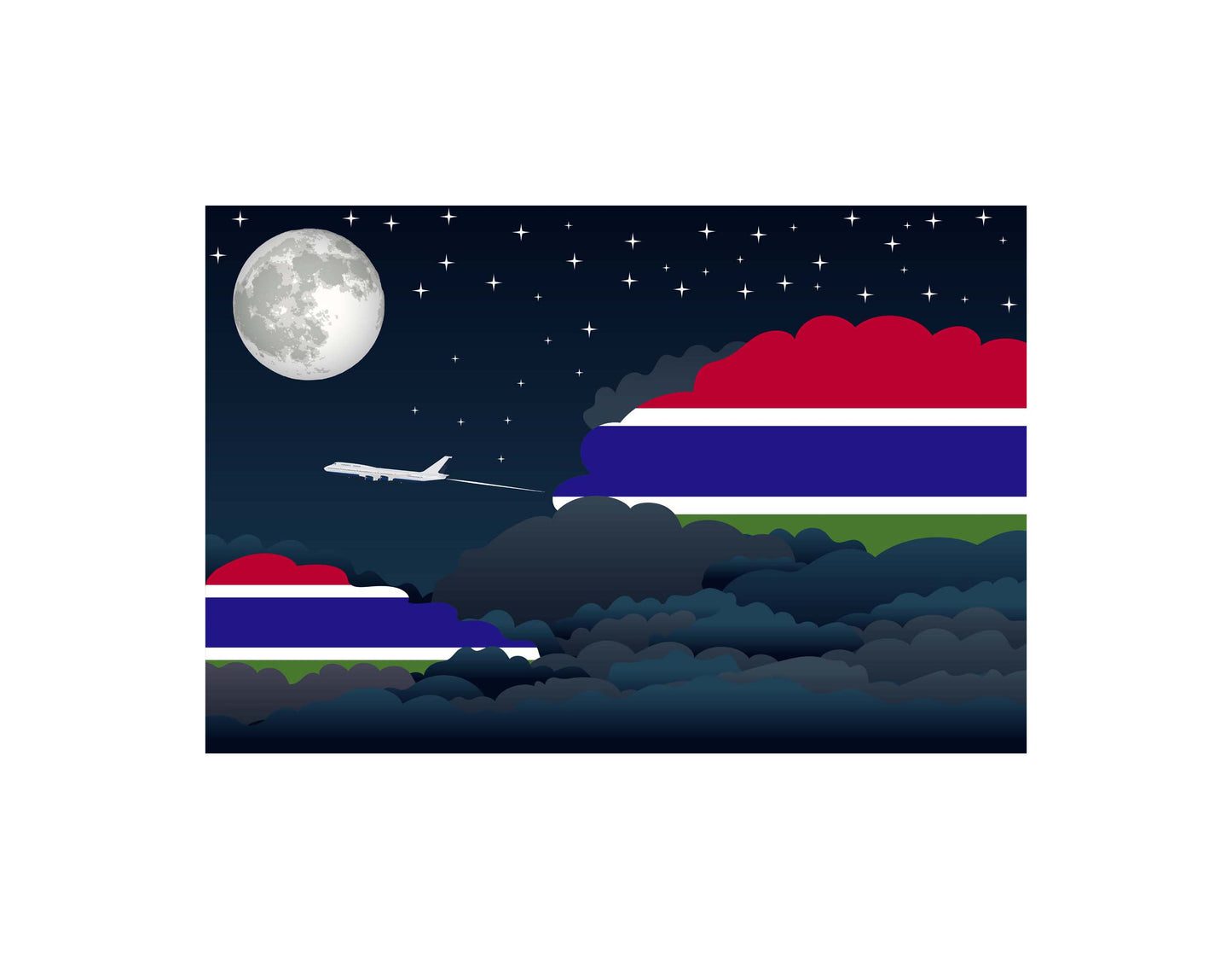 Gambia Night Clouds Canvas Print Framed