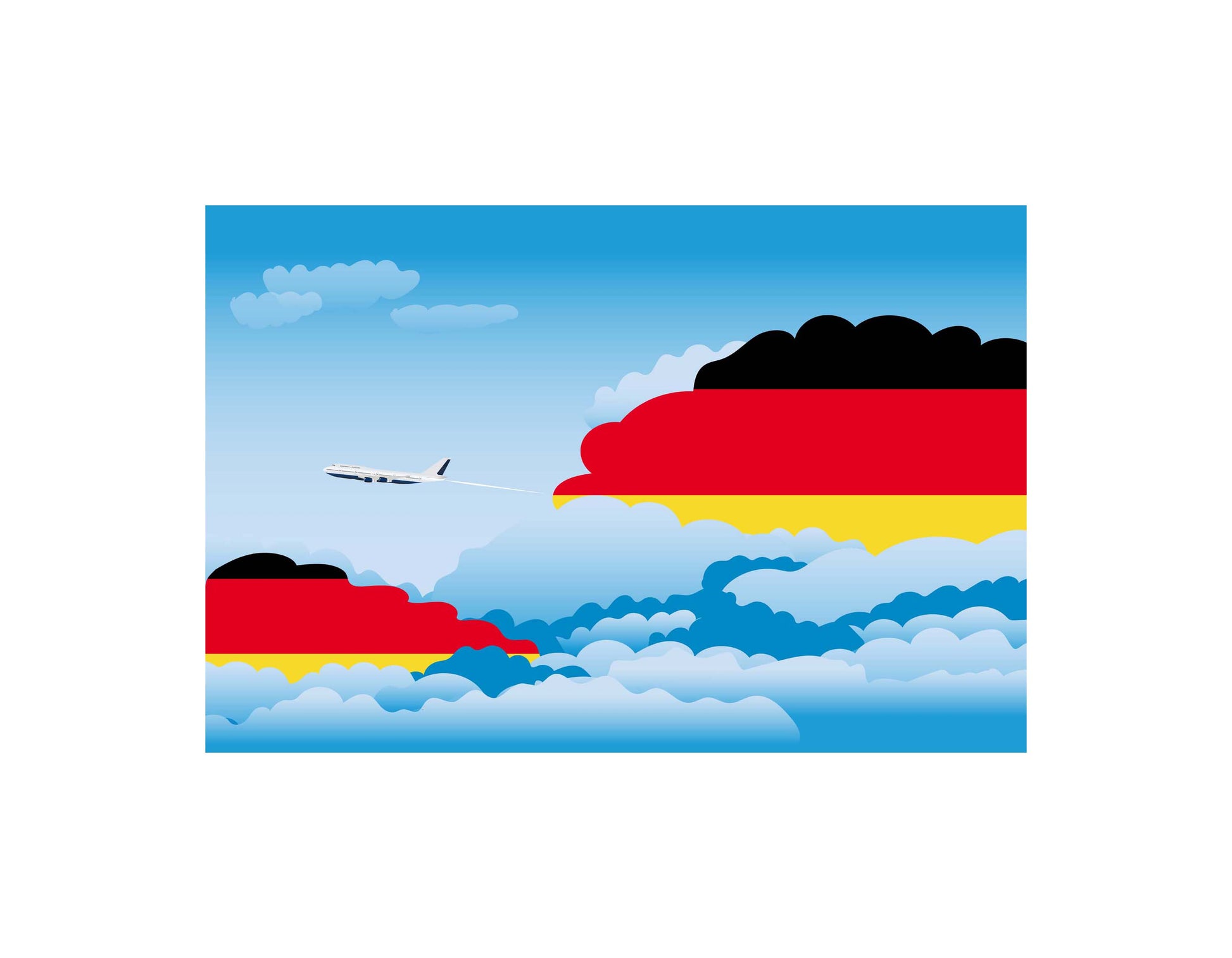 Germany Day Clouds Canvas Print Framed