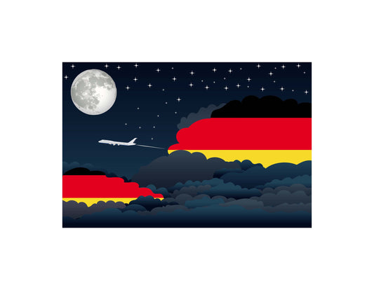 Germany Night Clouds Canvas Print Framed