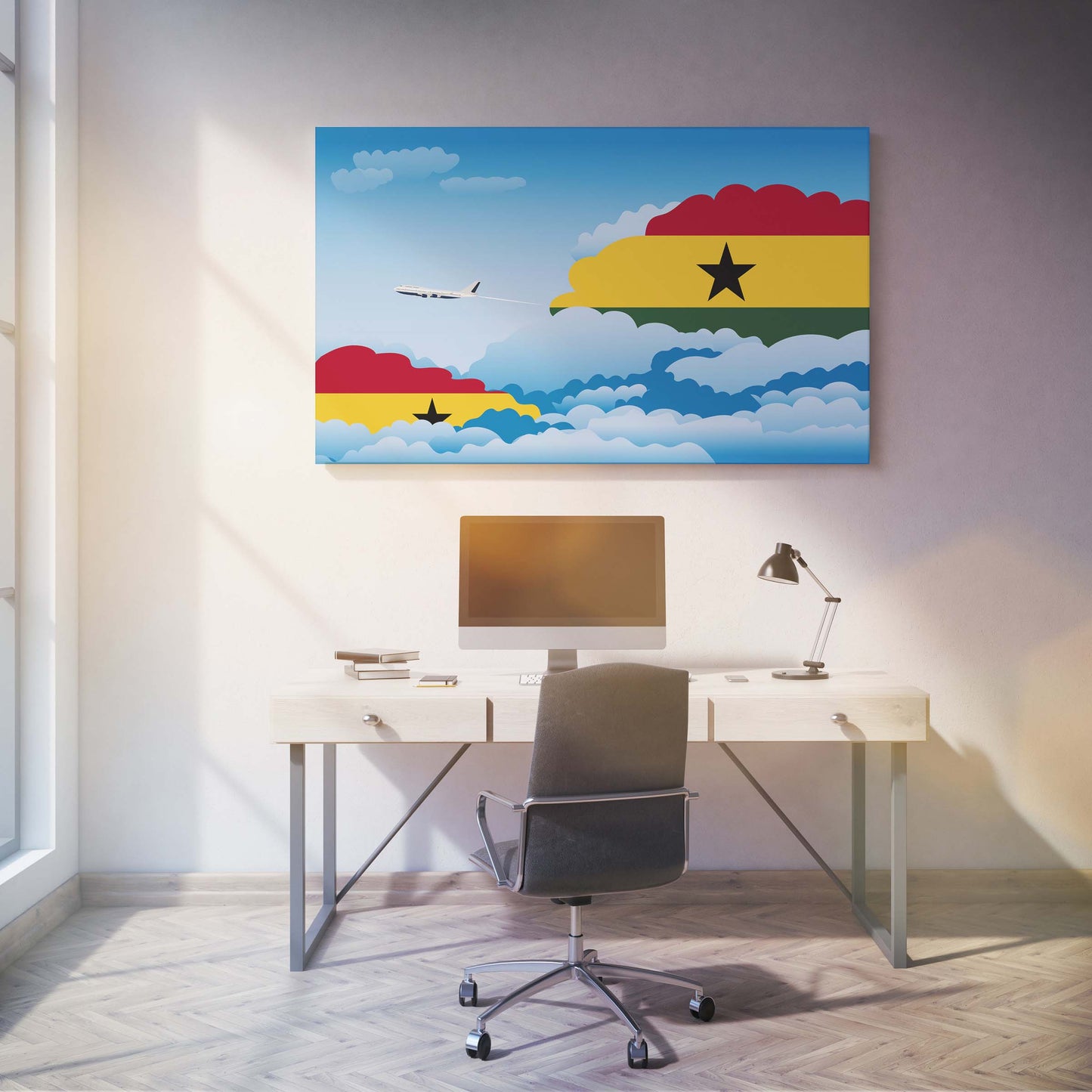 Ghana Day Clouds Canvas Print Framed
