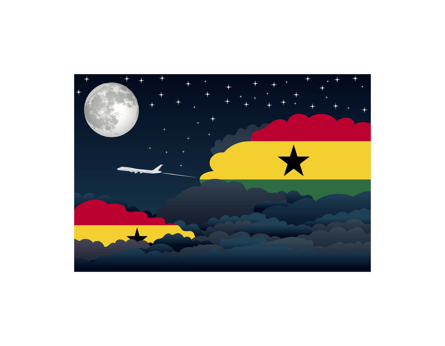 Ghana Night Clouds Canvas Print Framed