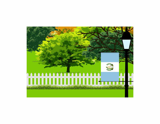 Guatemala Trees Street Lamp Canvas Print Framed