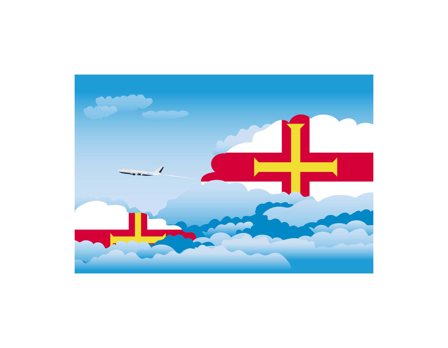 Guernsey Day Clouds Canvas Print Framed