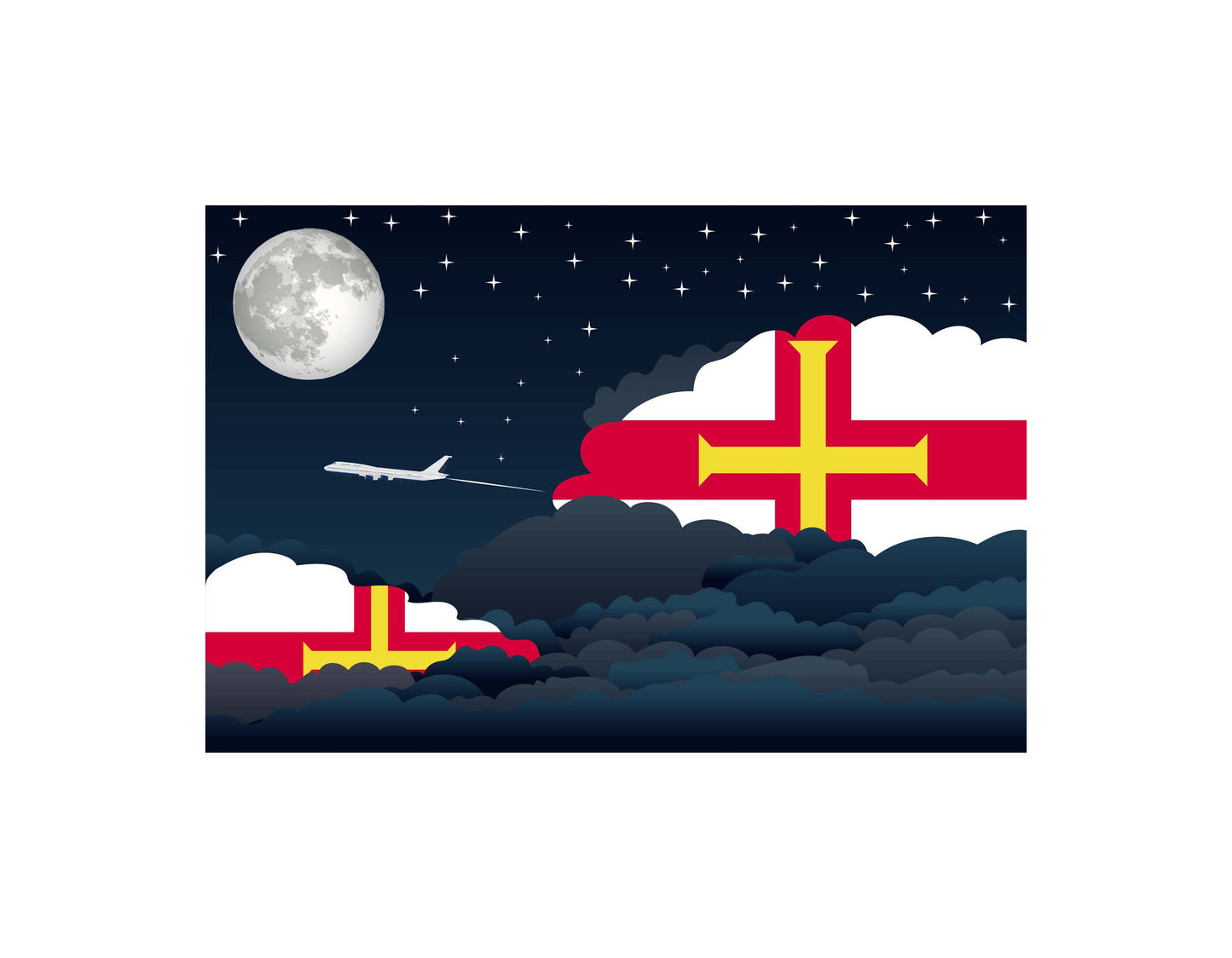 Guernsey Night Clouds Canvas Print Framed