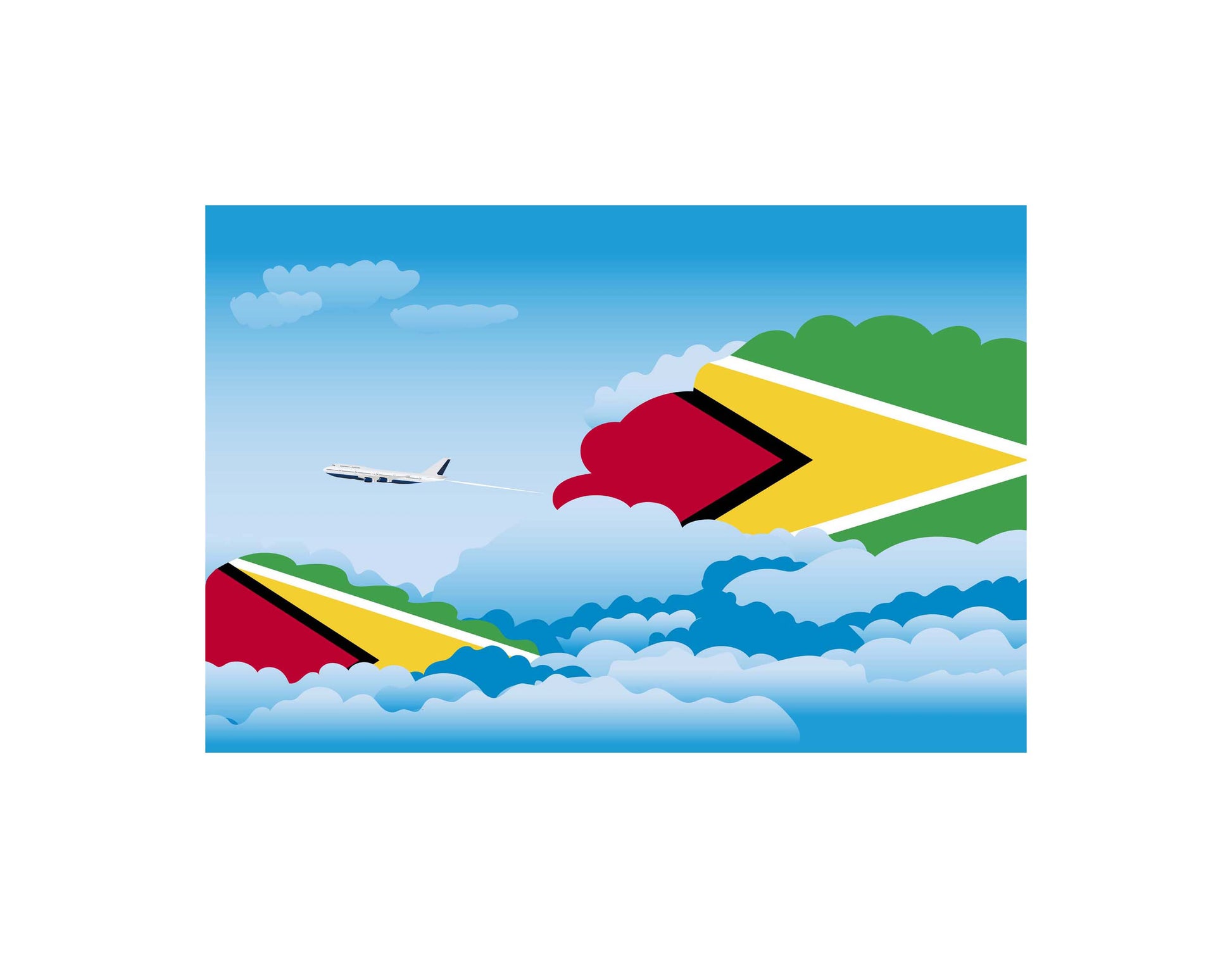 Guyana Day Clouds Canvas Print Framed