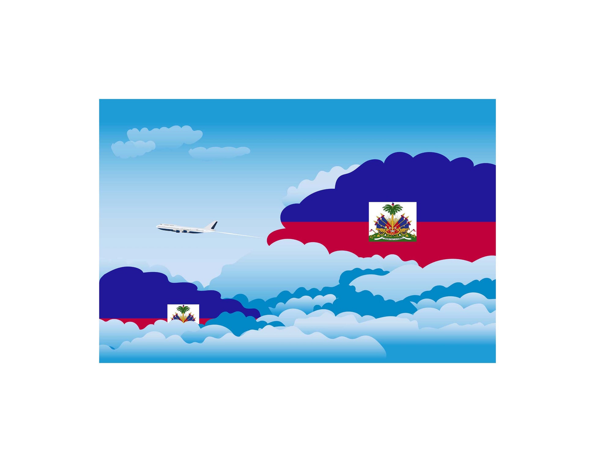 Haiti Day Clouds Canvas Print Framed