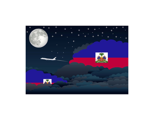 Haiti Night Clouds Canvas Print Framed