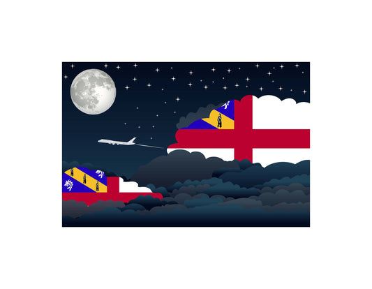 Herm Night Clouds Canvas Print Framed