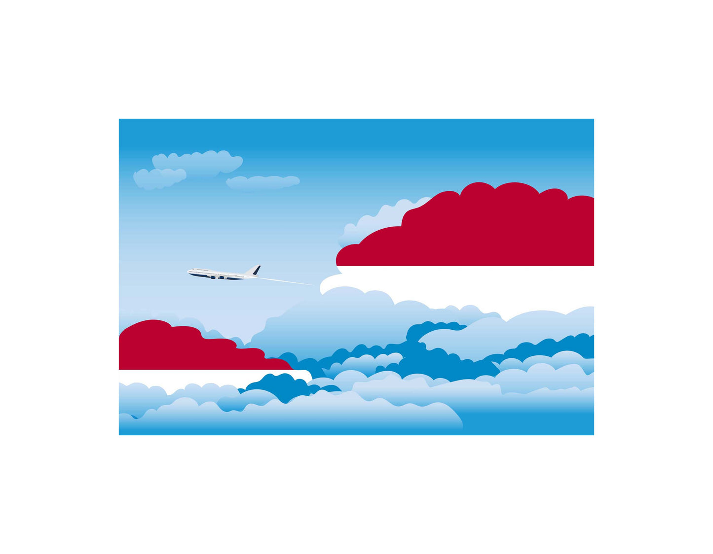 Indonesia Day Clouds Canvas Print Framed