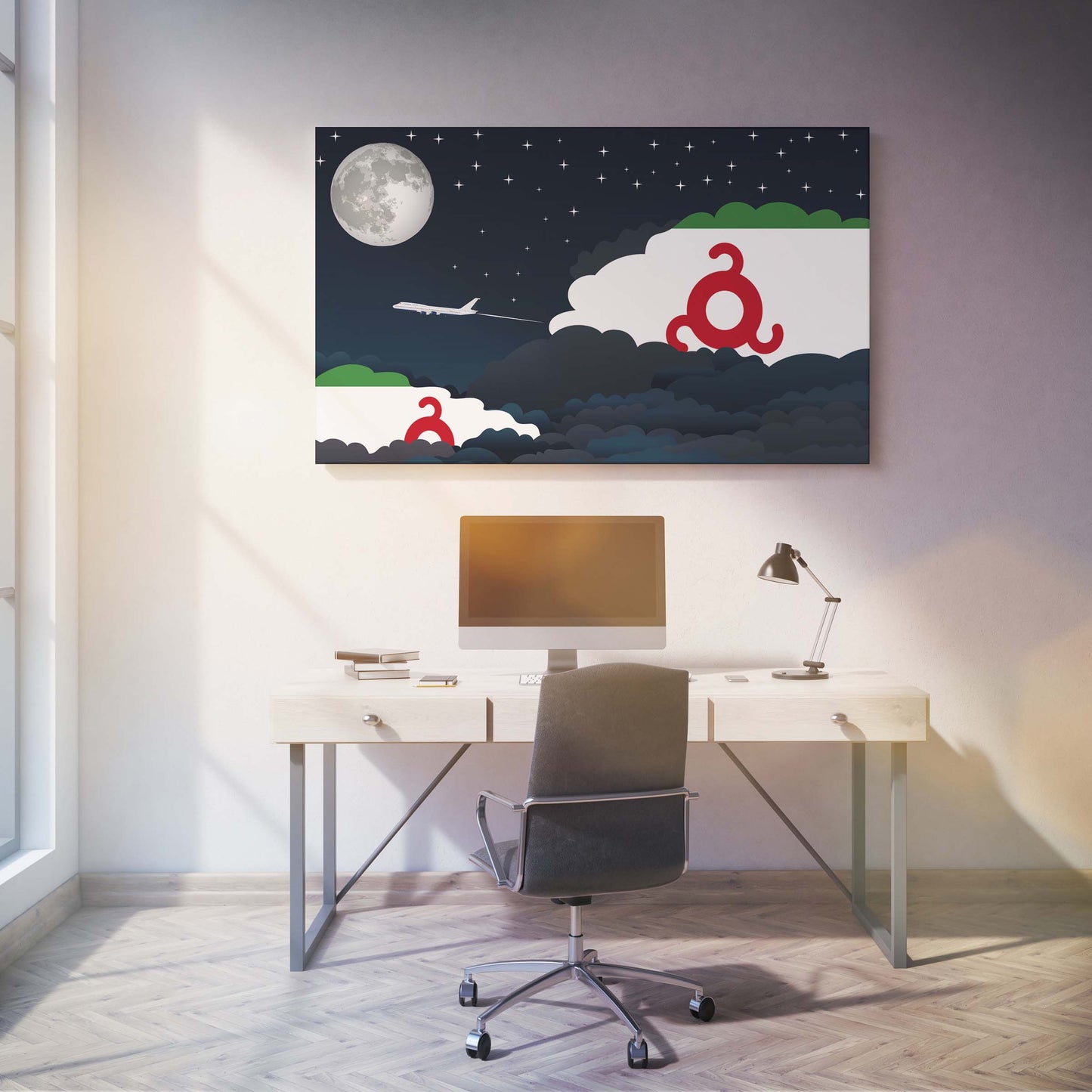 Ingushetia Night Clouds Canvas Print Framed