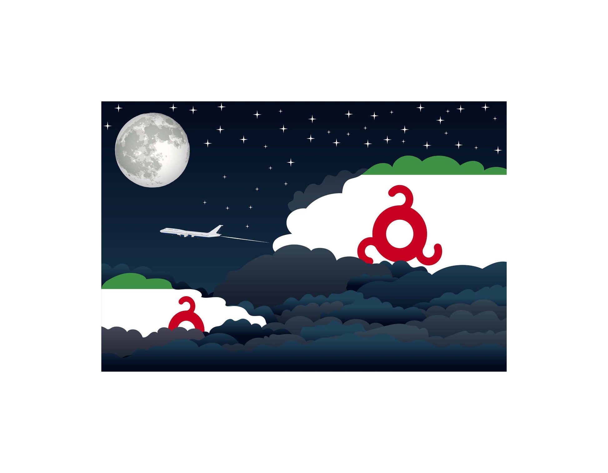 Ingushetia Night Clouds Canvas Print Framed