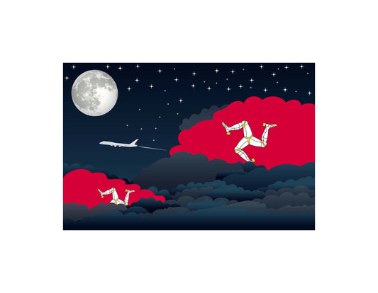 Isle of Man Night Clouds Canvas Print Framed