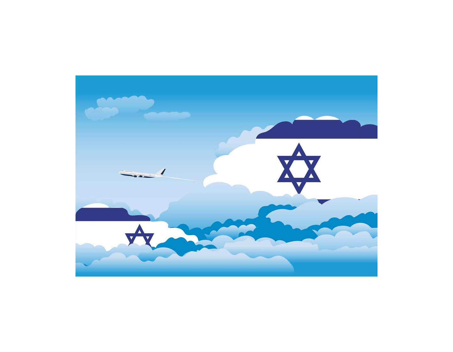 Israel Day Clouds Canvas Print Framed