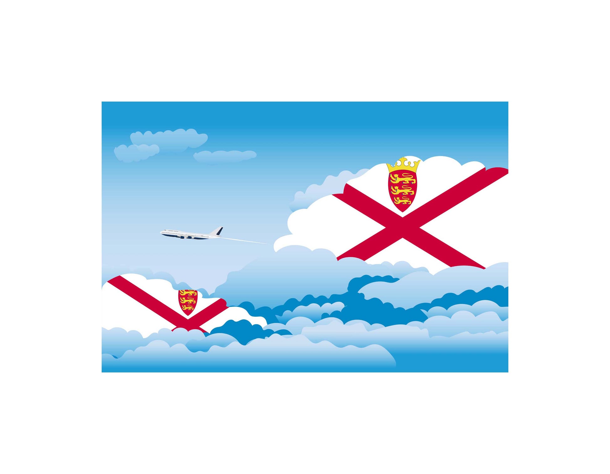 Jersey Day Clouds Canvas Print Framed