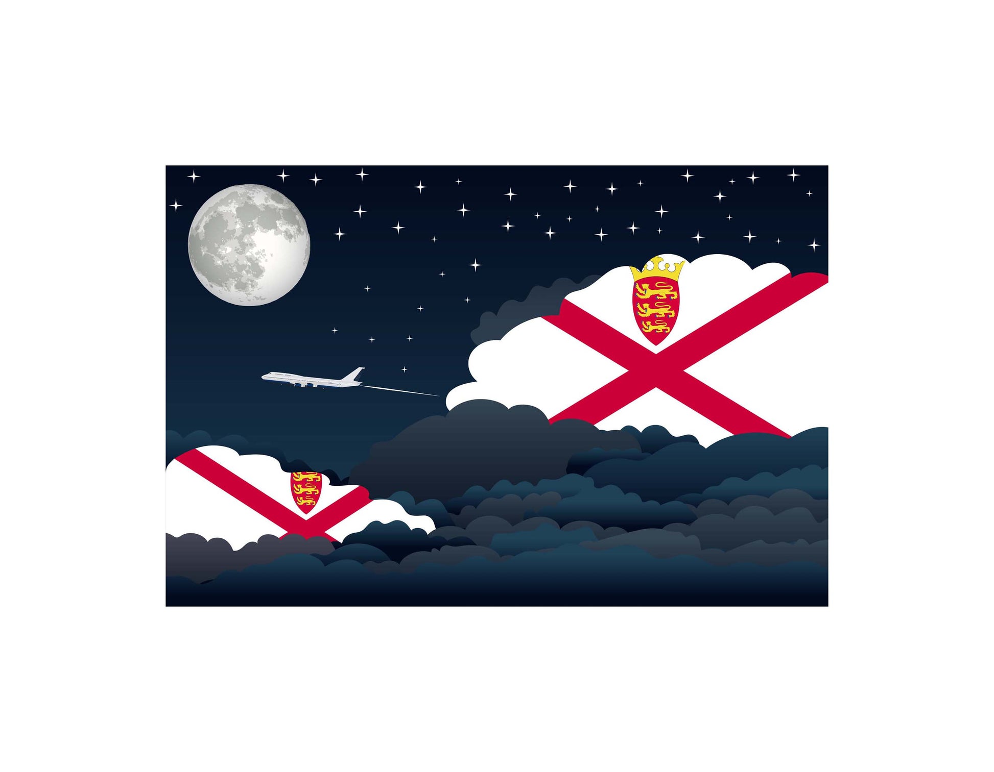 Jersey Night Clouds Canvas Print Framed