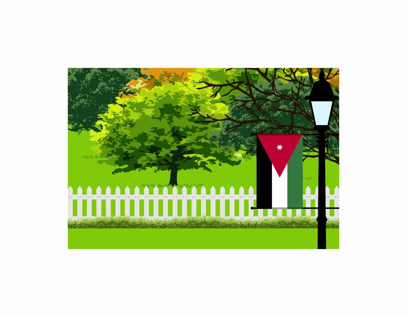 Jordan Trees Street Lamp Canvas Print Framed