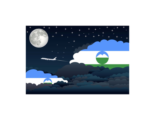 Kabardino-Balkaria Night Clouds Canvas Print Framed