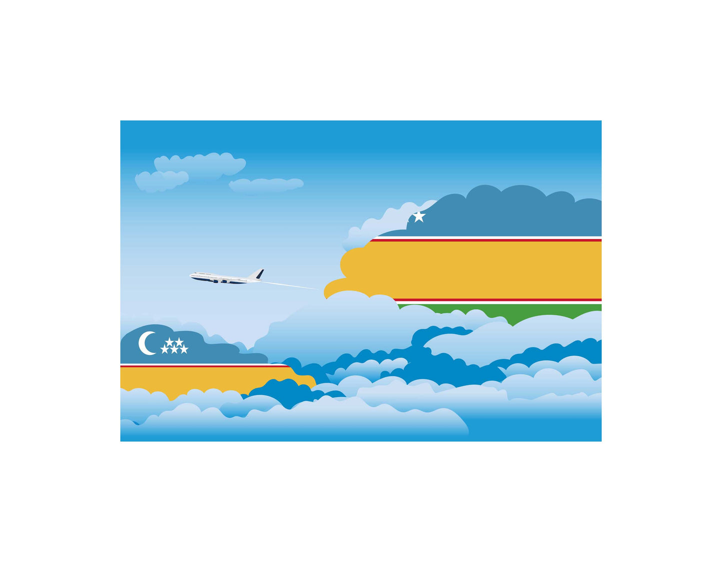 Karakalpakstan Day Clouds Canvas Print Framed