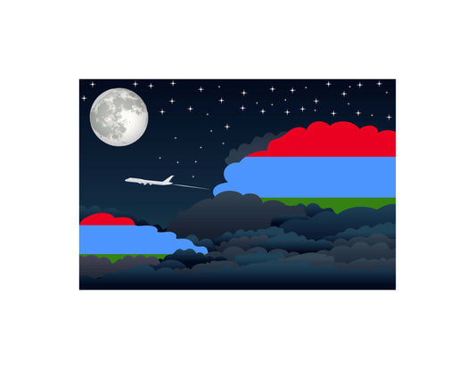 Karelia Night Clouds Canvas Print Framed