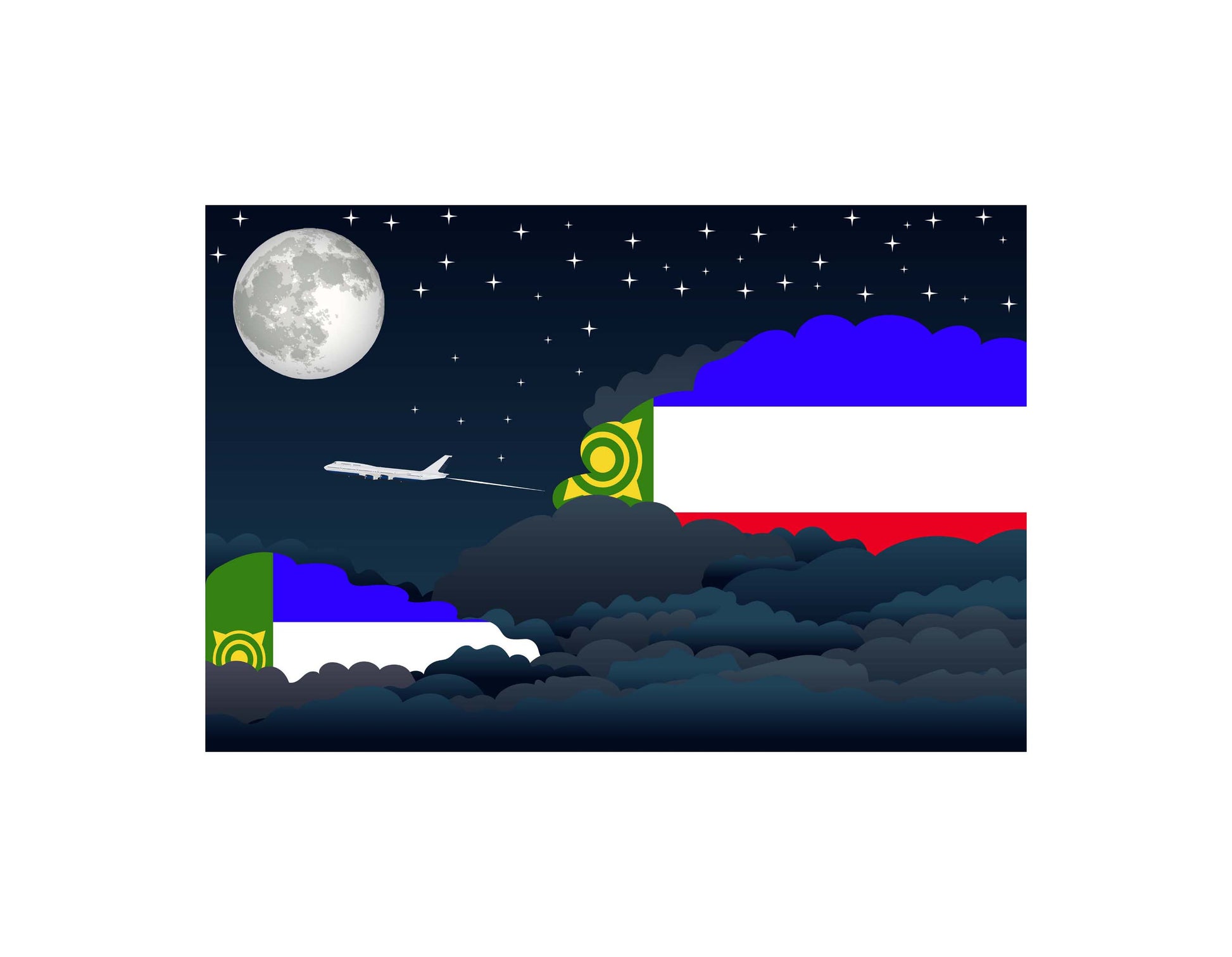 Khakassia Night Clouds Canvas Print Framed