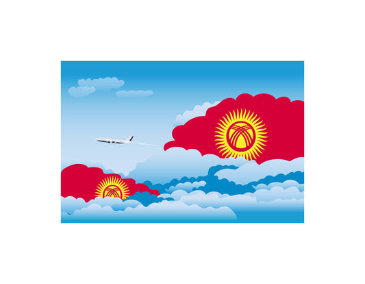 Kyrgyzstan Day Clouds Canvas Print Framed